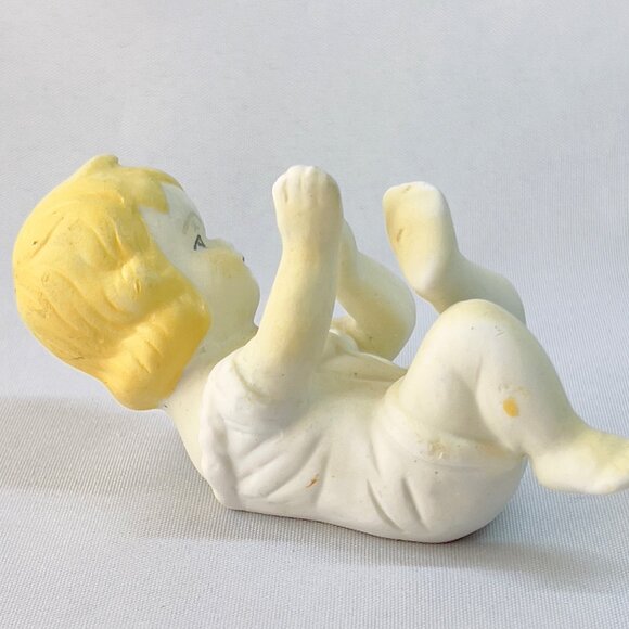 Piano Babies Vintage Figurines Kewpie Bisque Porcelain Dolls Girl Boy Lot of 2 - Picture 11 of 11